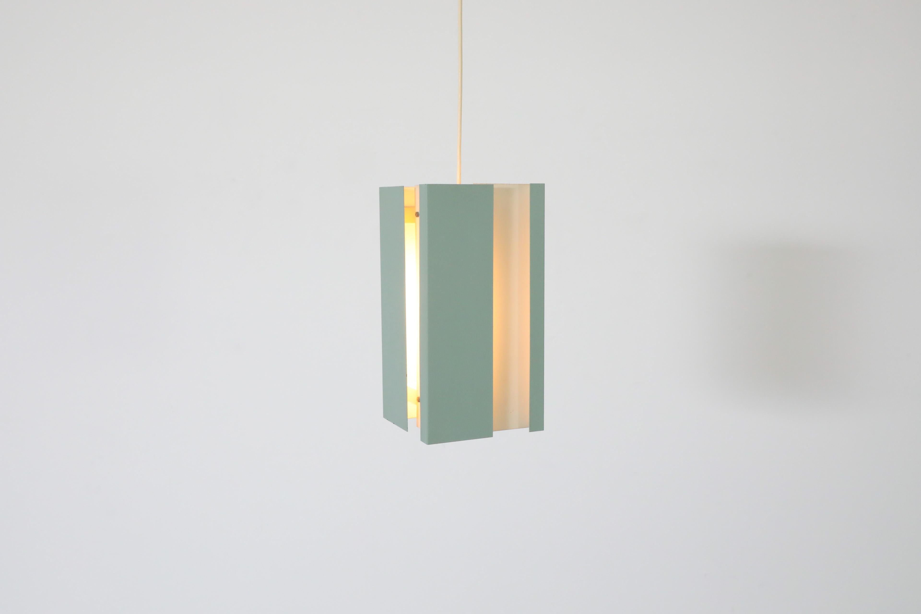 Enameled 1960's Aqua Mid-Century Model 4101 Pendant Light by J.J.M. Hoogervorst for Anvia For Sale