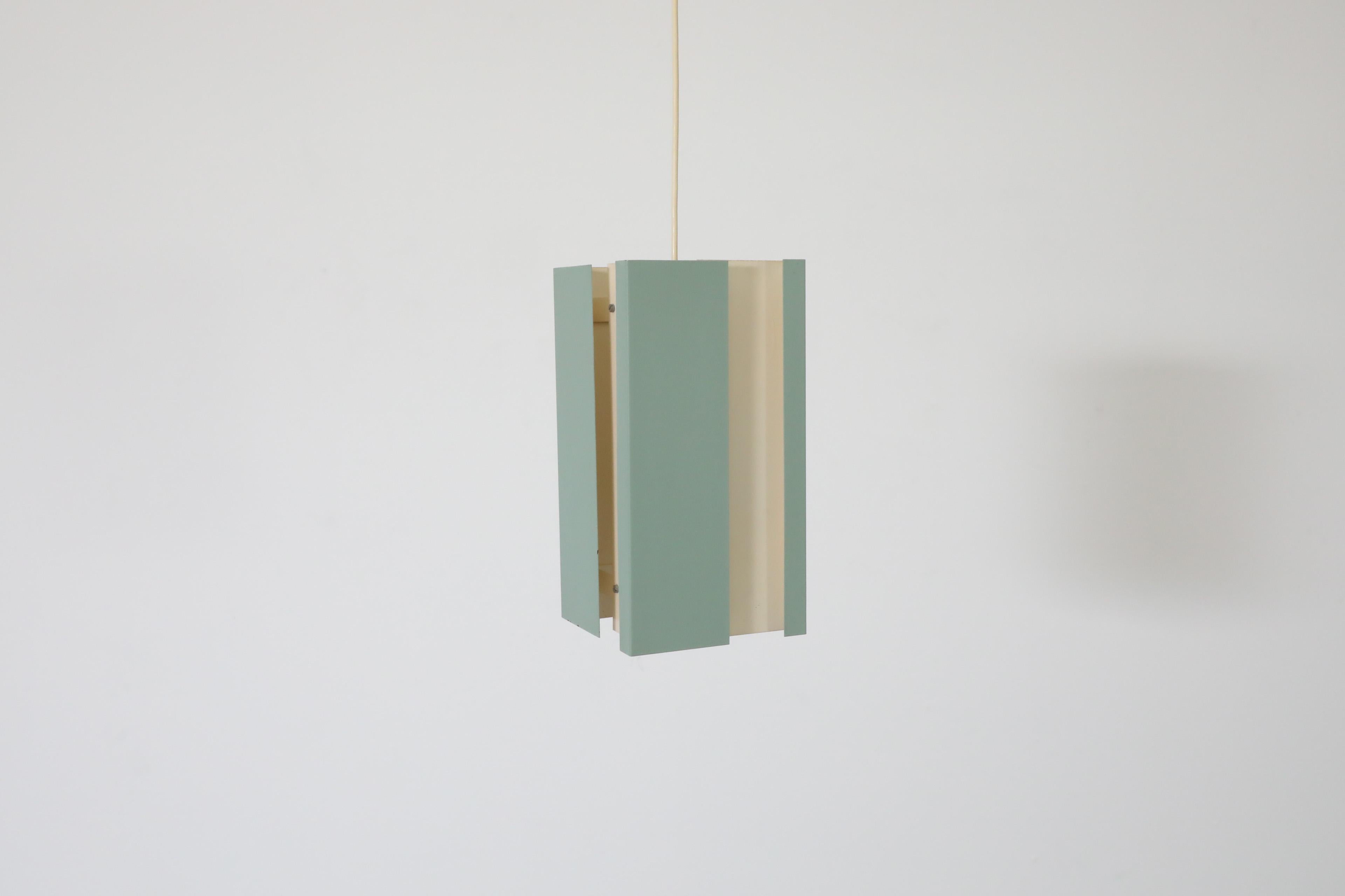 1960's Aqua Mid-Century Model 4101 Pendant Light by J.J.M. Hoogervorst for Anvia In Good Condition For Sale In Los Angeles, CA