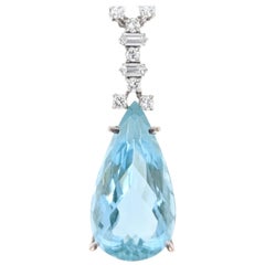 1960s Aquamarine Pendant Necklace by H. Stern