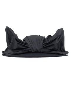 1960s Archie Eason Black Wool Hat with Sculptural Bow