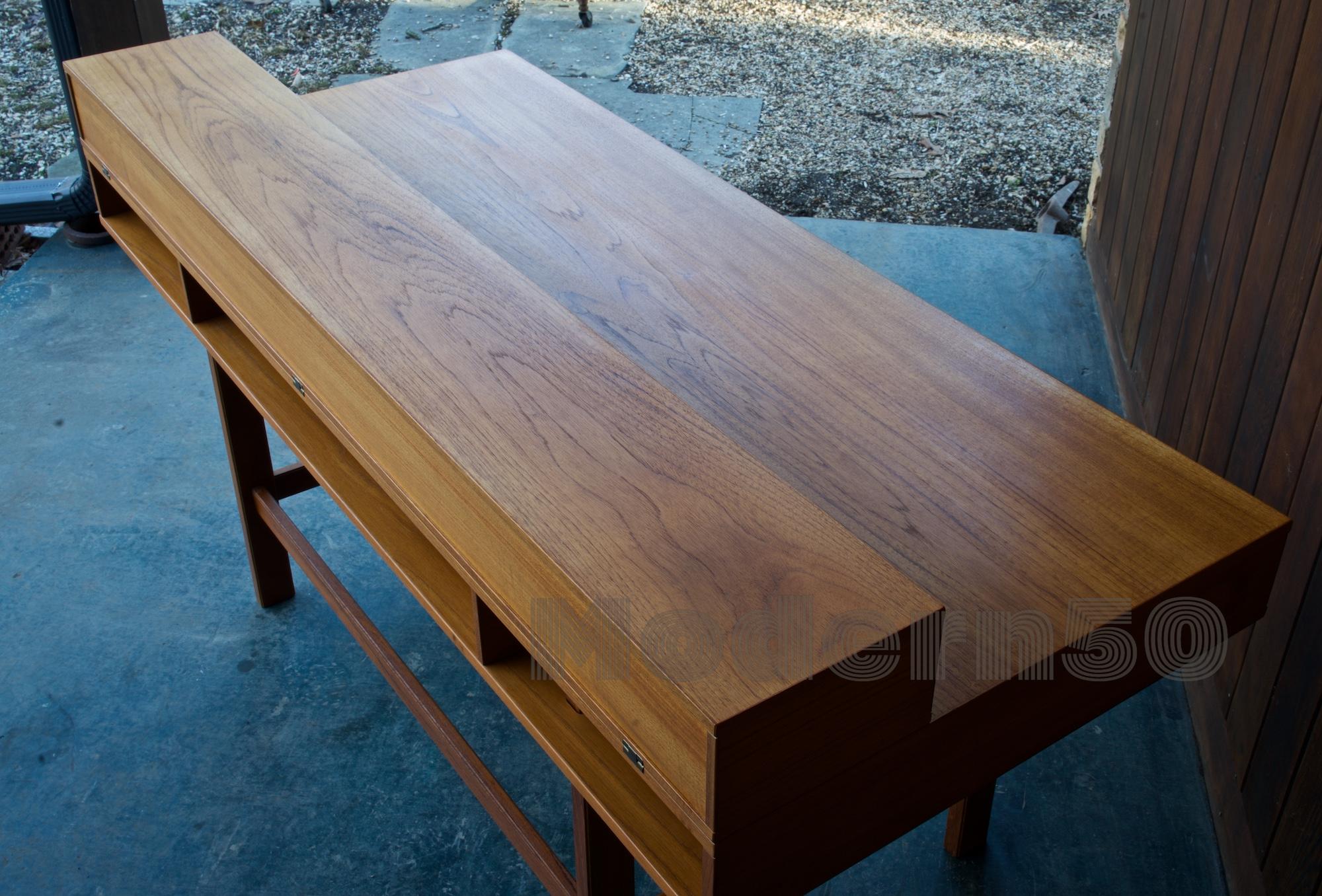 Architect Table Lovig Flip-Top Teak Partners Desk Scandinavian Midcentury Danish In Fair Condition In Hyattsville, MD