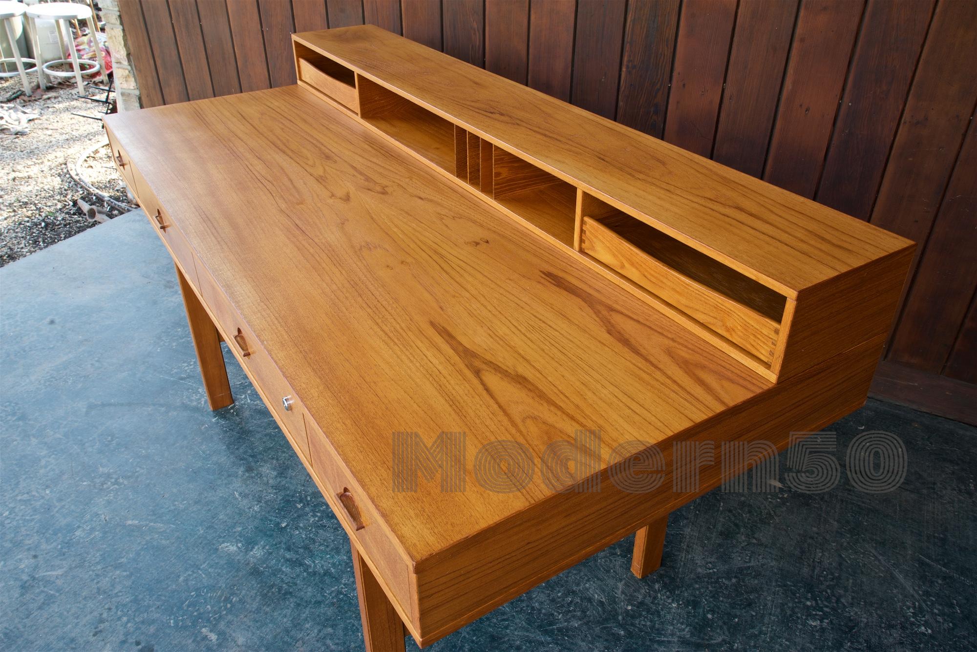 Architect Table Lovig Flip-Top Teak Partners Desk Scandinavian Midcentury Danish 2