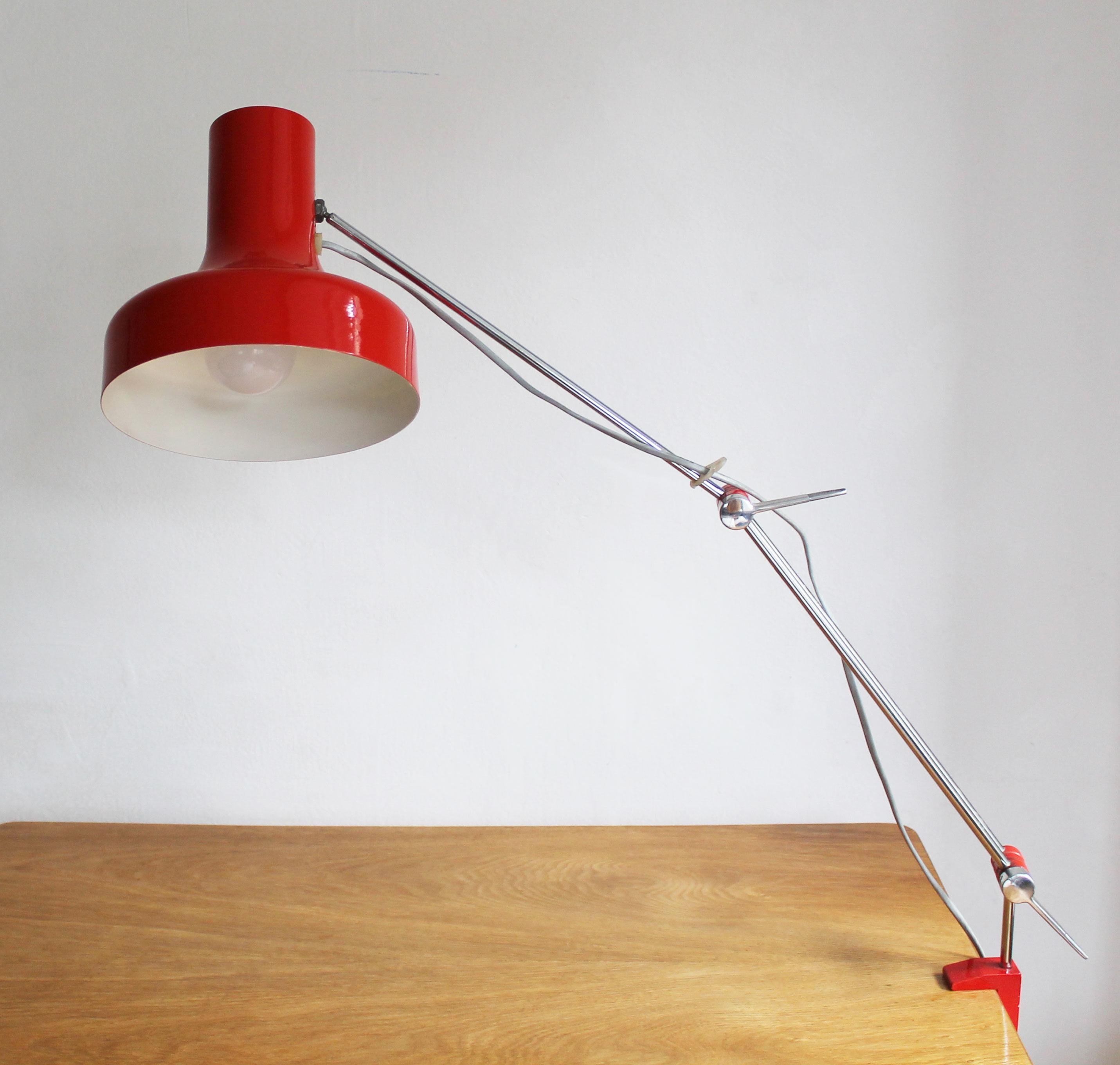 Mid-Century Modern 1960's Architects desk lamp by Josef Hurka for Napako For Sale