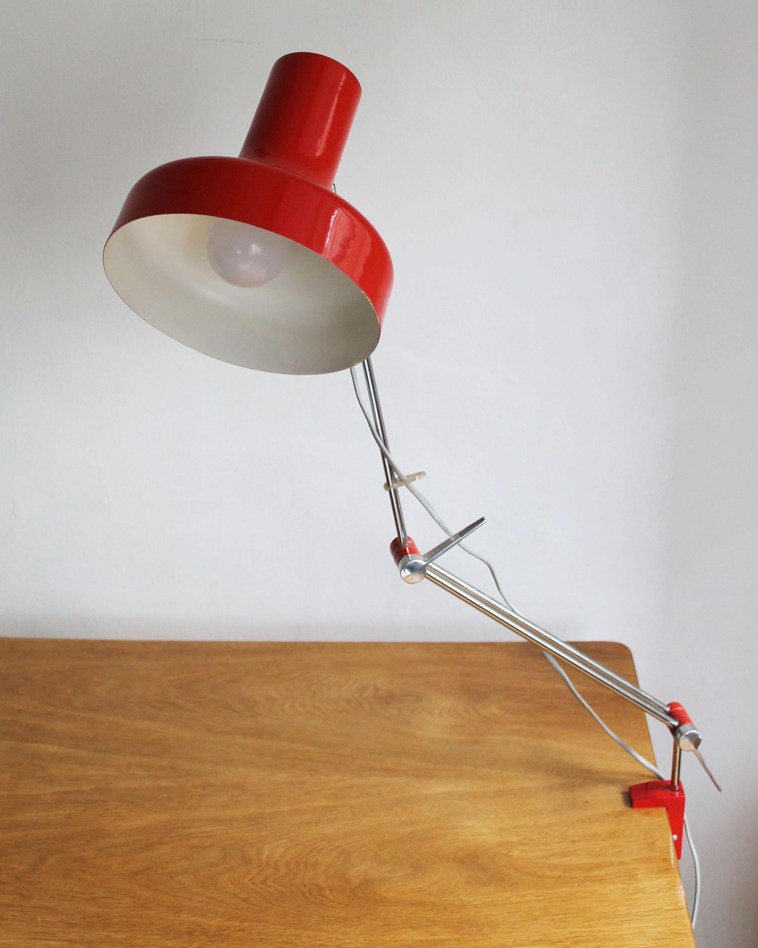 Czech 1960's Architects desk lamp by Josef Hurka for Napako For Sale