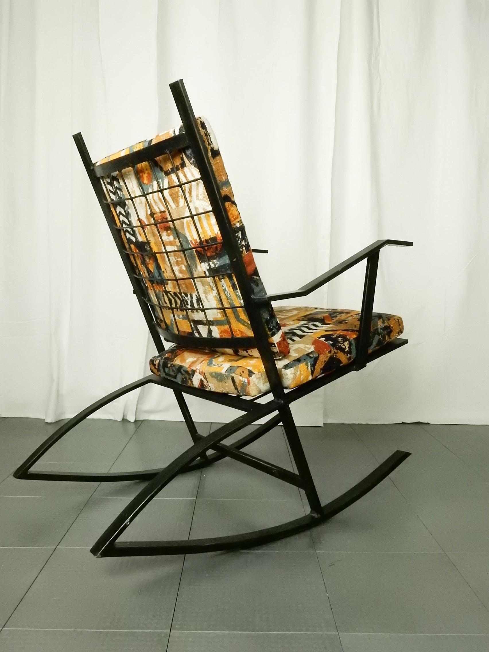 Mid-Century Modern 1960s Architectural Design Art Rocking Chair after Fredrik Kayser For Sale