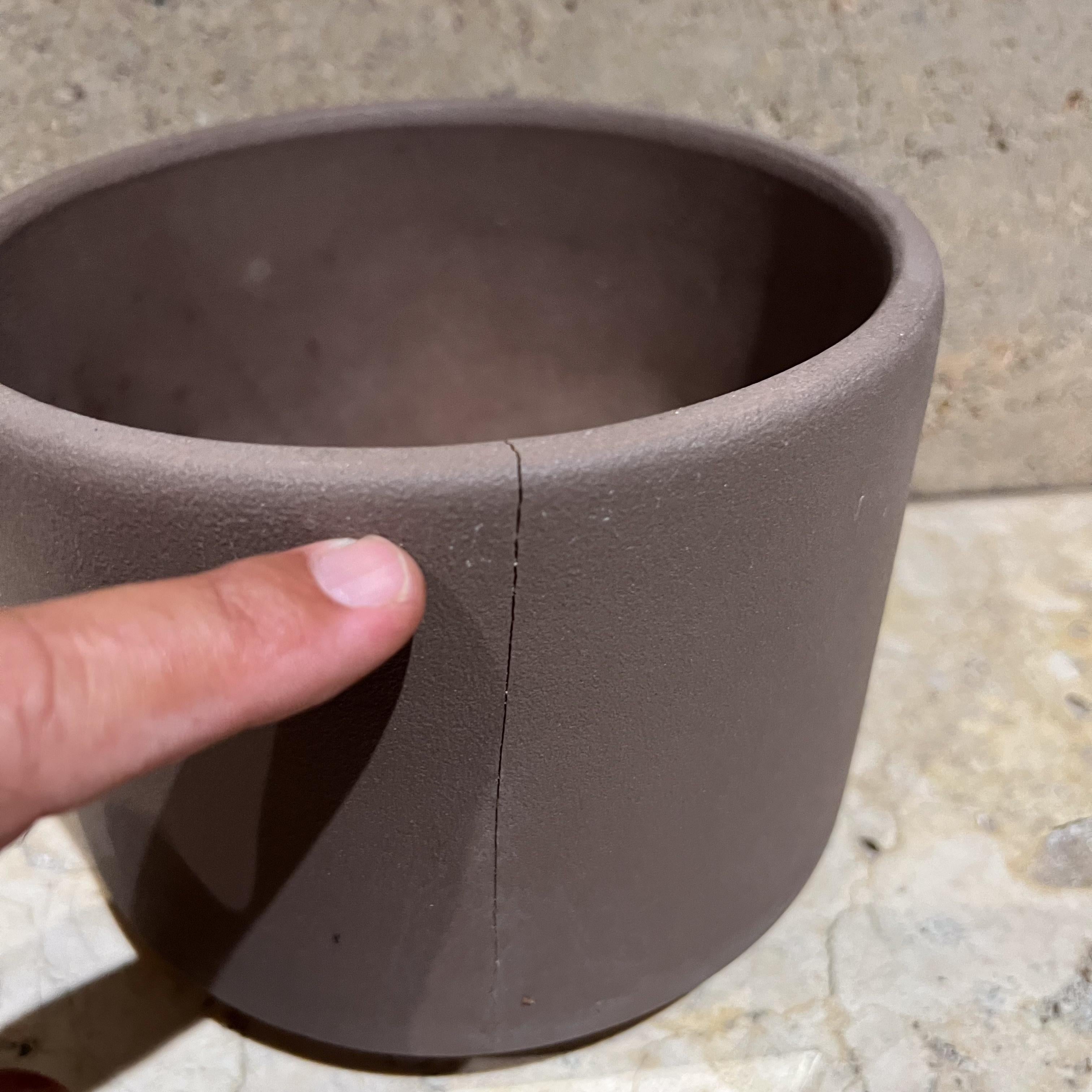 American 1960s Architectural Pottery by Gainey Ceramics Brown Planter Pot La Verne Calif