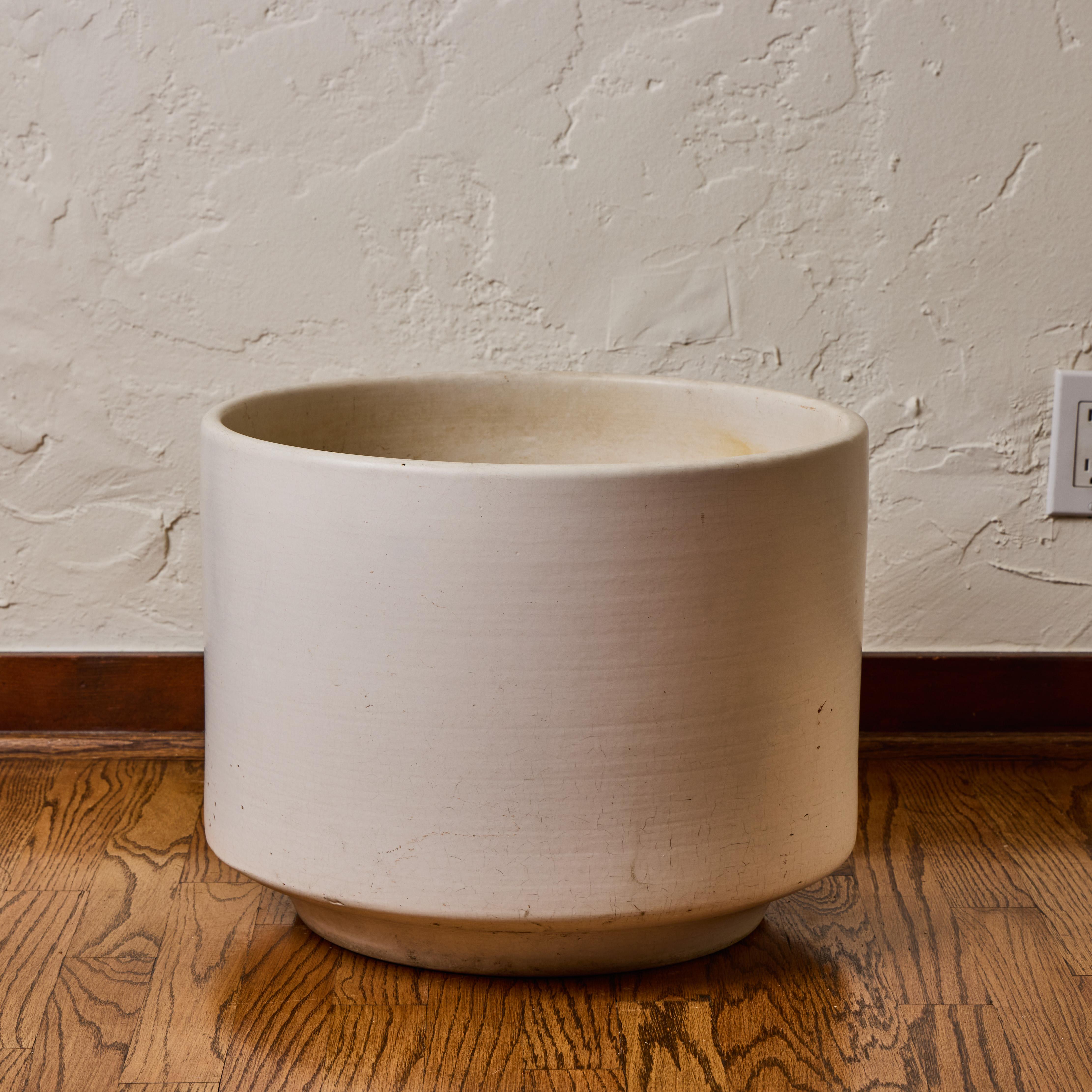 Glazed 1960s Architectural Pottery White Ceramic Planter Attributed to Lagardo Tackett For Sale