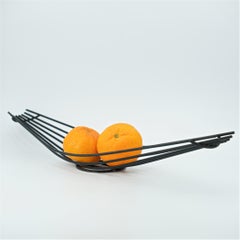 1960s Architectural Steel Wire Sculpture Bowl Centerpiece Guitar Basket McM