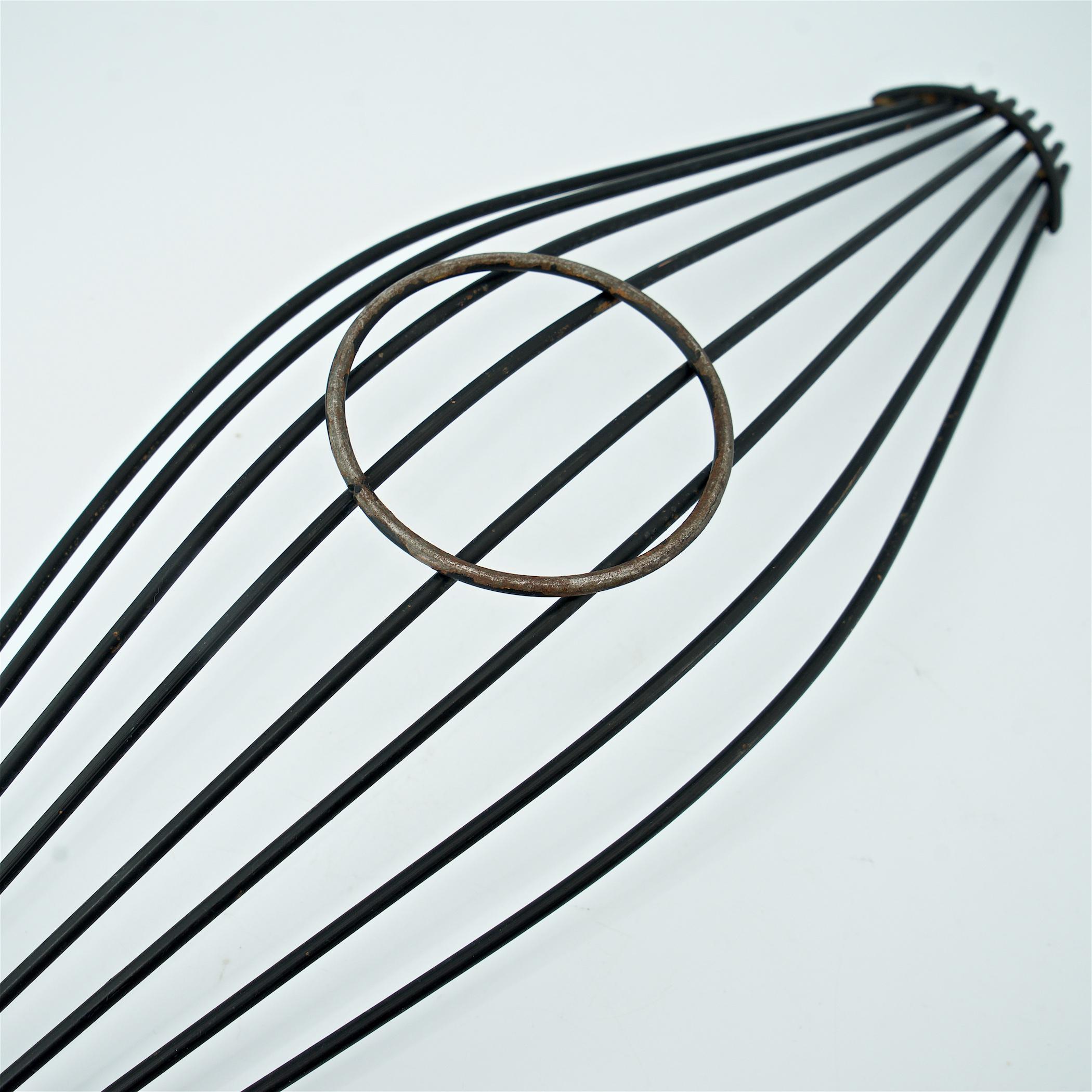 1960s Architectural Steel Wire Sculpture Bowl Centerpiece Guitar Basket McM For Sale 1