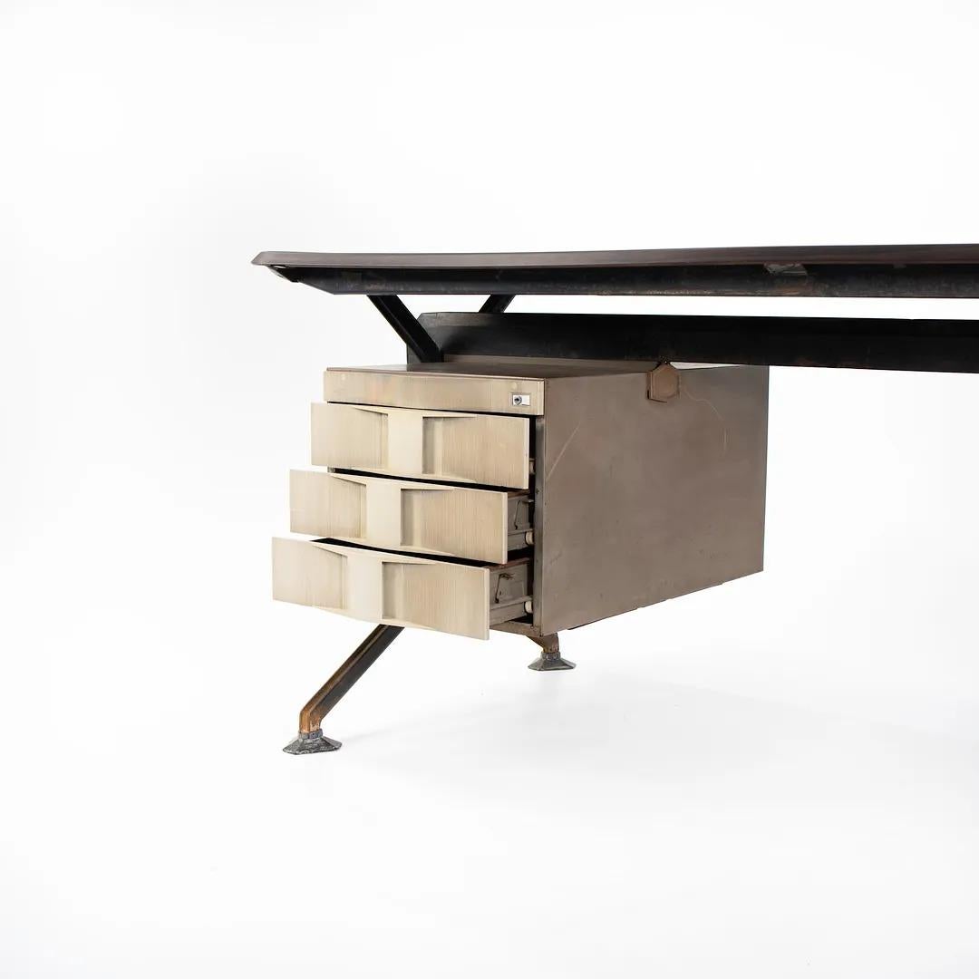 Modern 1960s Arco Office 3-Drawer Desk by Studio BBPR for Olivetti Sintesis For Sale
