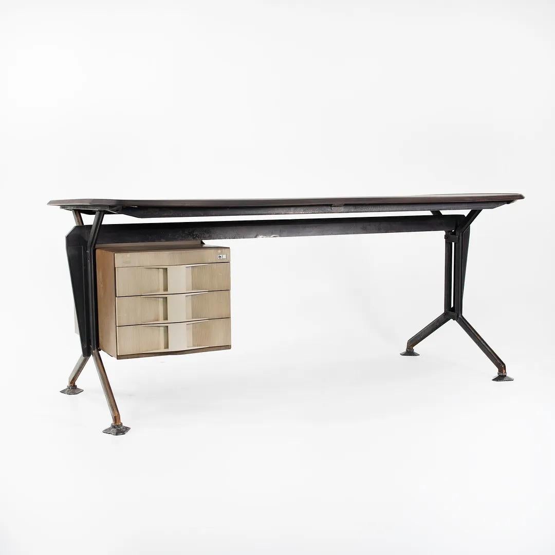 Iron 1960s Arco Office 3-Drawer Desk by Studio BBPR for Olivetti Sintesis For Sale