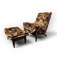 1960's Arden High Back Lounge Chair and Ottoman by Castro Convertible
