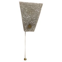 1960s Arlus French Corner Wall Sconce Textured Plexiglass and Brass