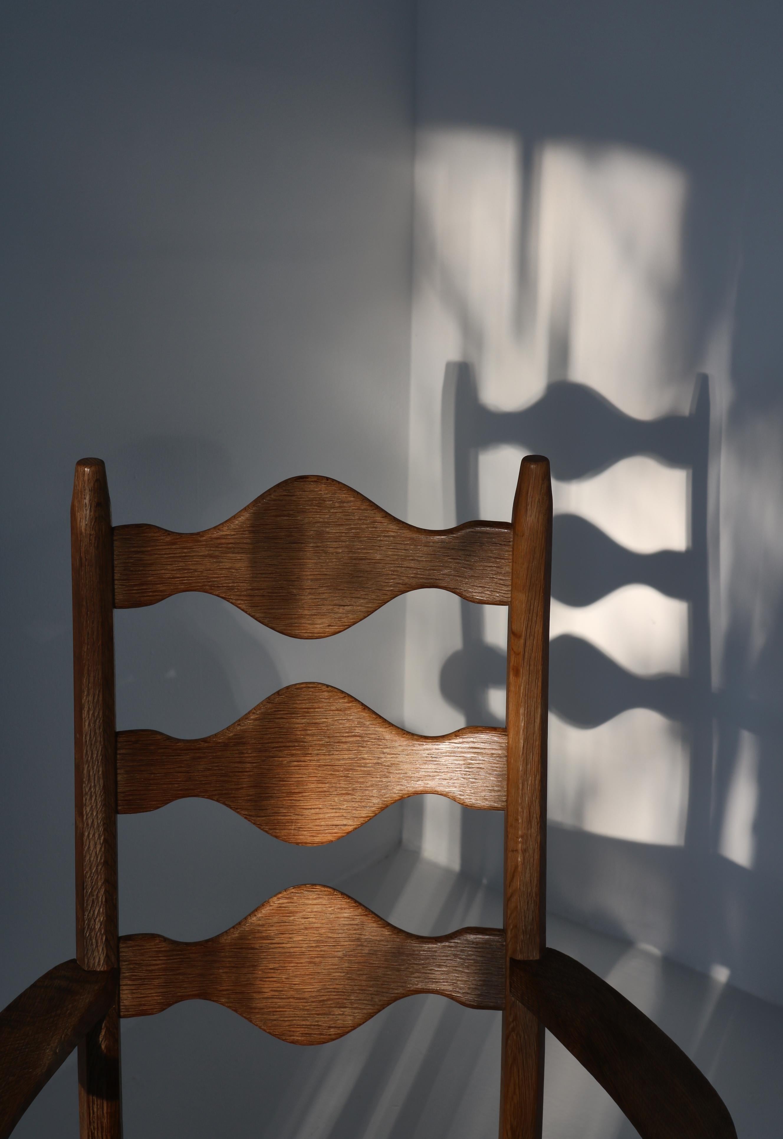 1960s Arm Chair in Oak & Wool Fabric by Henry Kjærnulff, Danish Modern For Sale 9