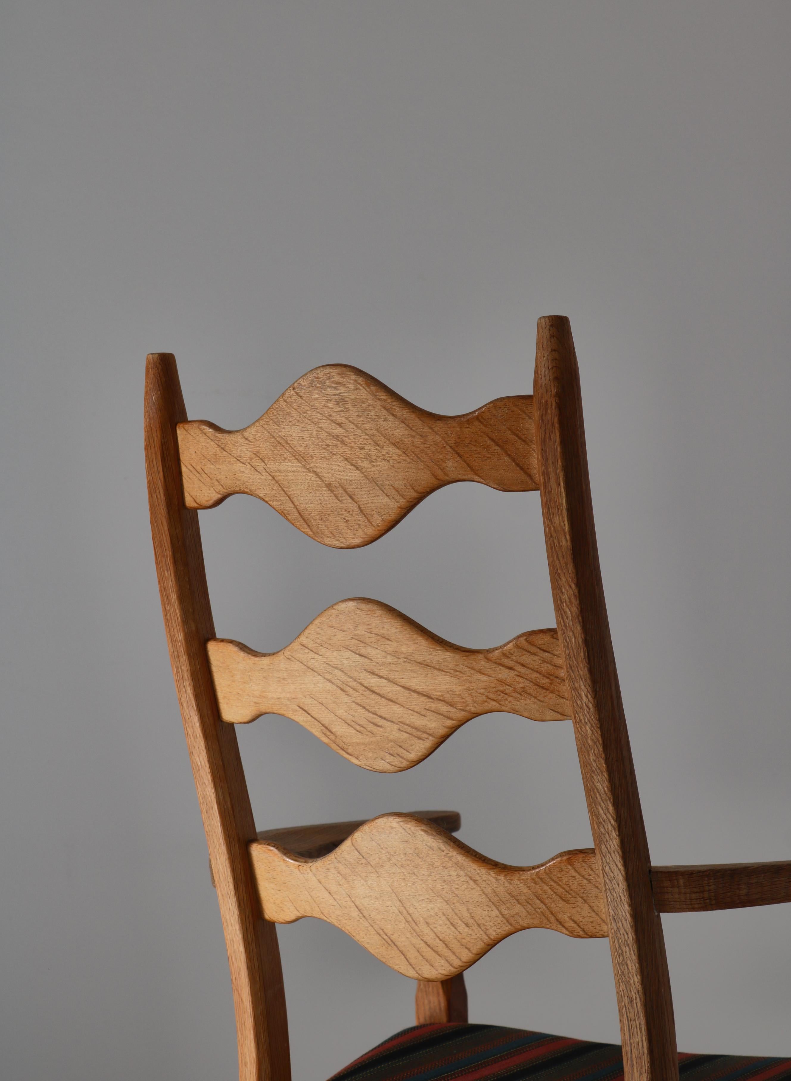1960s Arm Chair in Oak & Wool Fabric by Henry Kjærnulff, Danish Modern For Sale 1