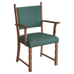 1960s Arm Chair in Oak & Wool Fabric by Henry Kjærnulff, Danish Modern