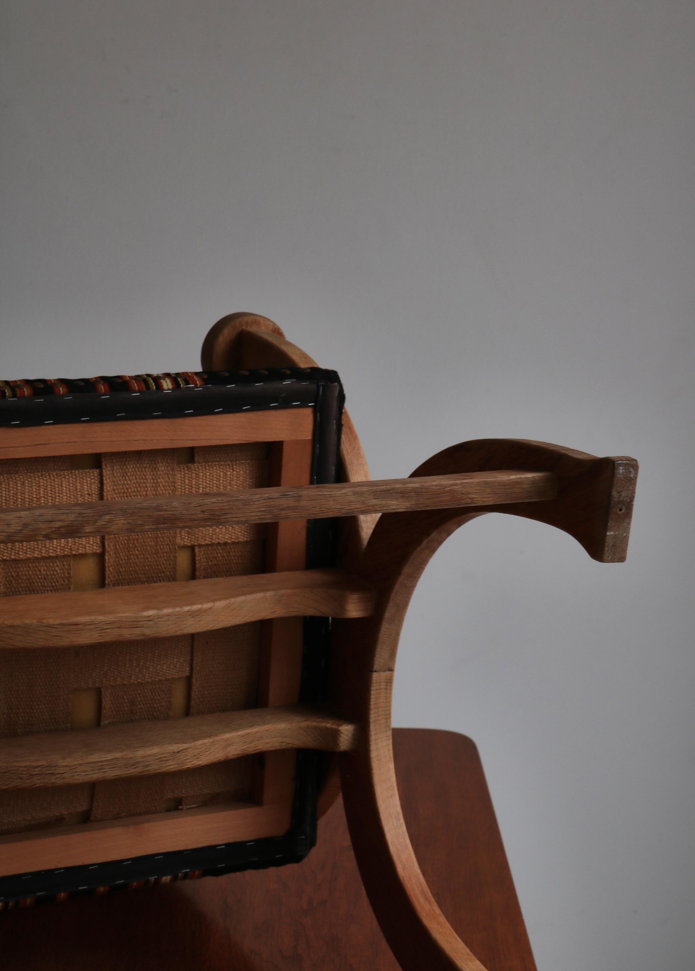 1960s, Arm Chair in Quartersawn Oak & Olmerdug by Henry Kjærnulff, Danish Modern For Sale 7