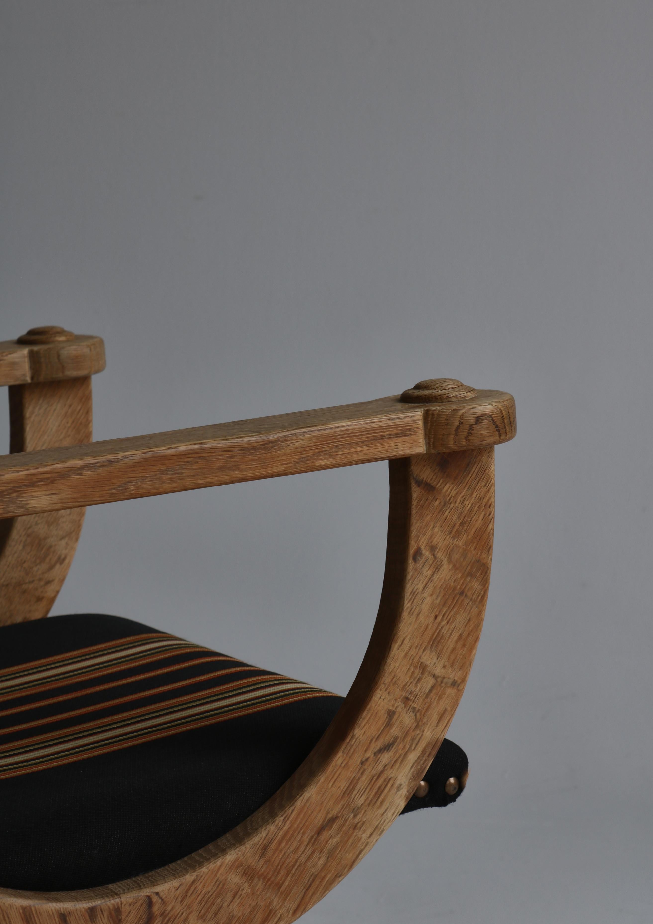 Mid-20th Century 1960s, Arm Chair in Quartersawn Oak & Olmerdug by Henry Kjærnulff, Danish Modern For Sale