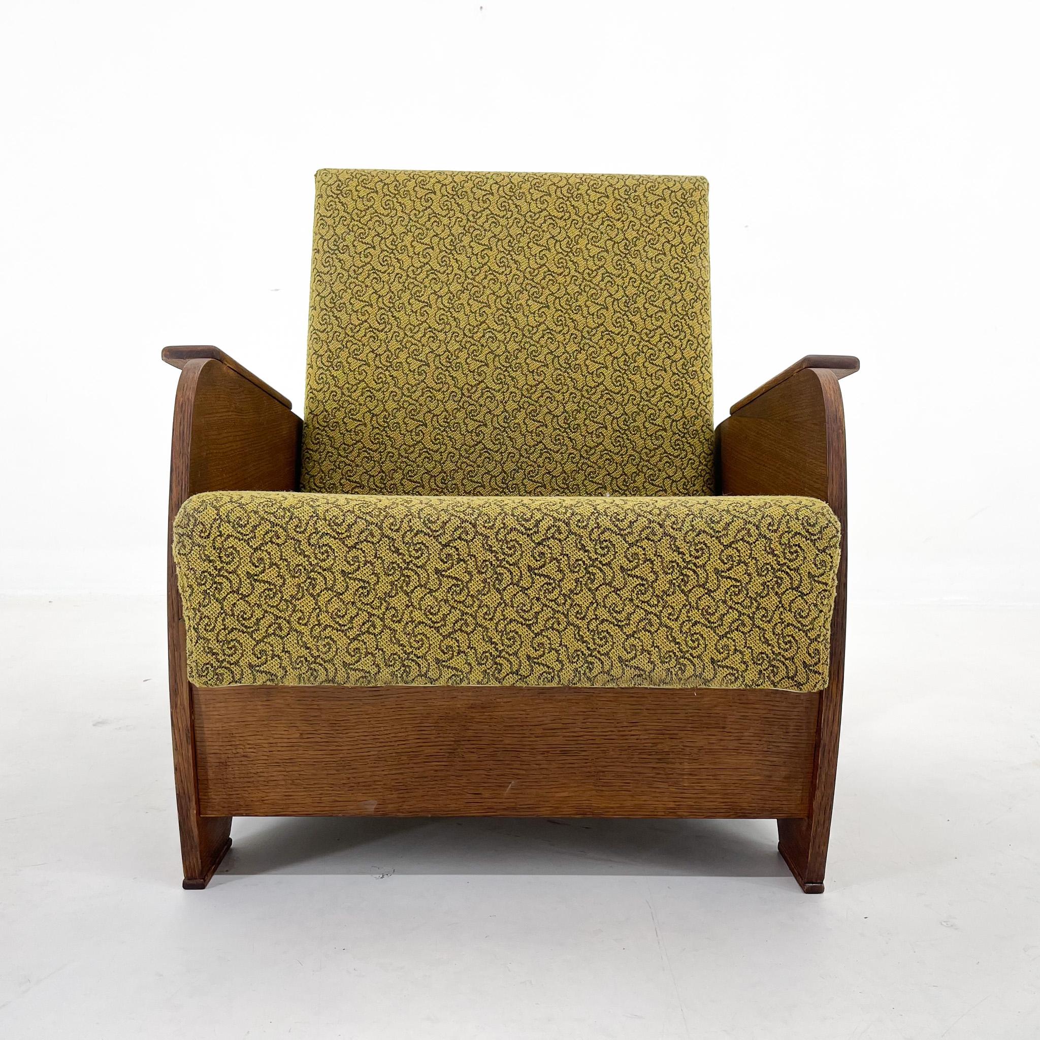 20th Century 1960s Armchair Convertible to Daybed, Czechoslovakia / 2 Pieces Available For Sale