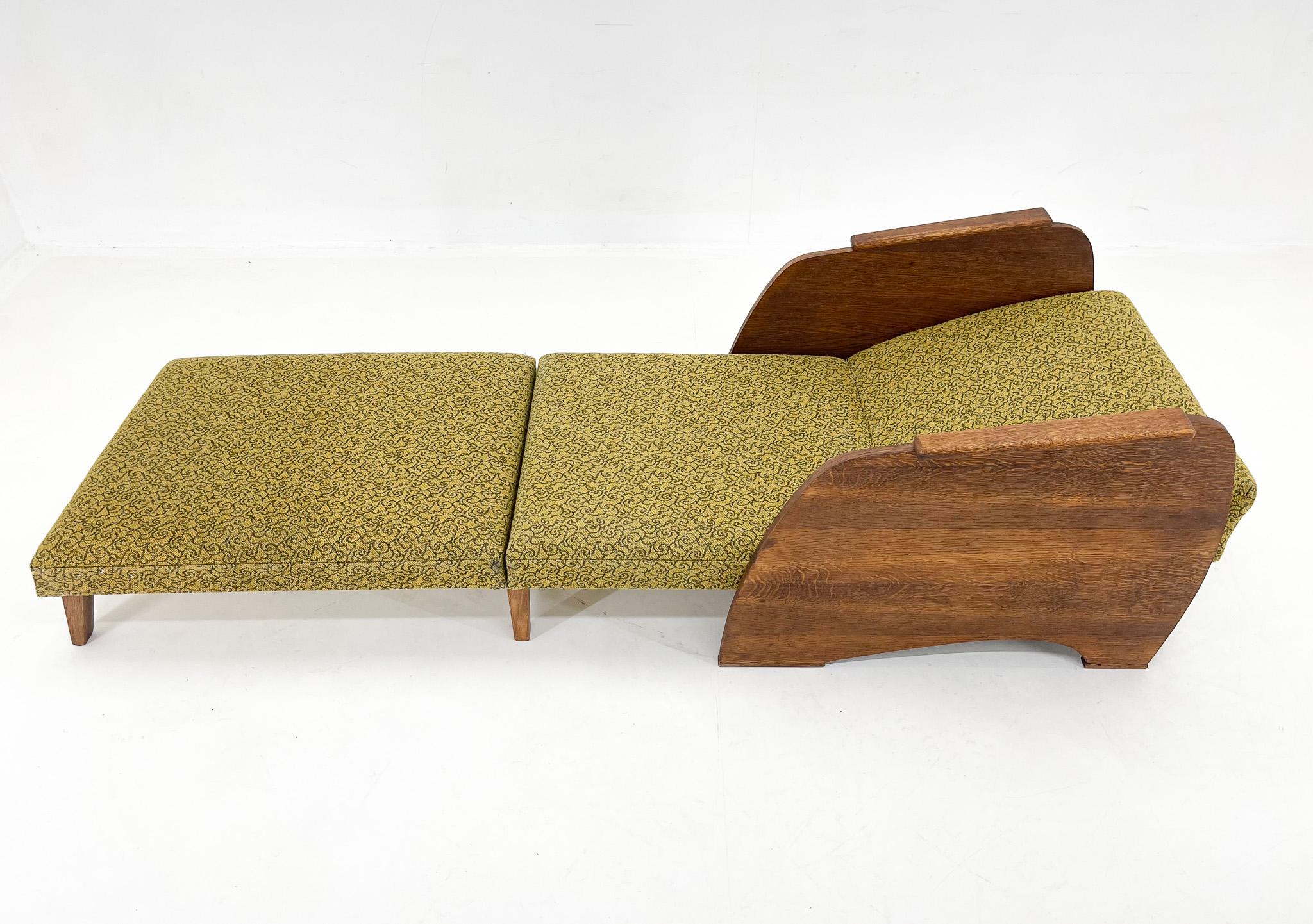1960s Armchair Convertible to Daybed, Czechoslovakia / 2 Pieces Available For Sale 1