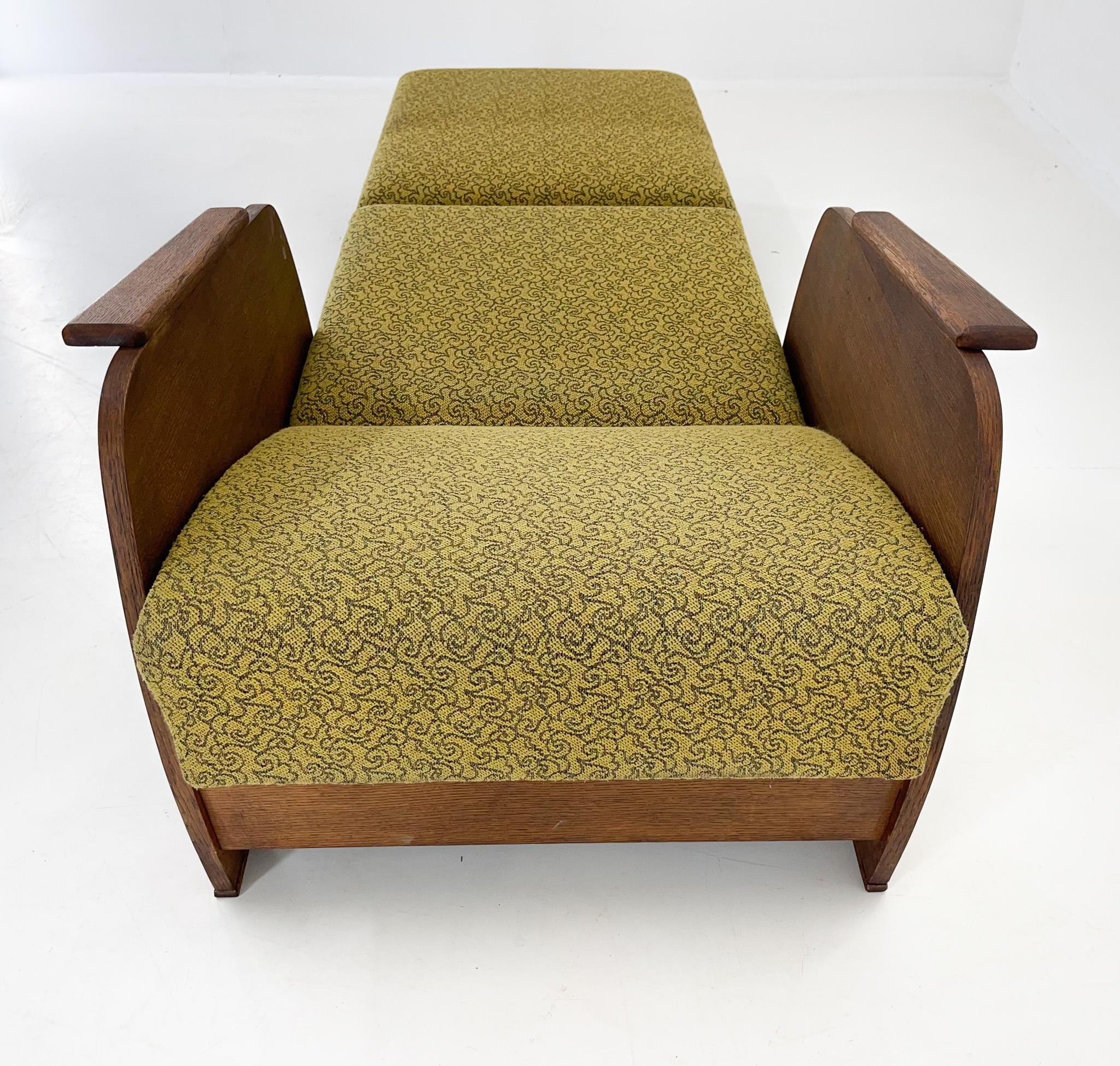1960s Armchair Convertible to Daybed, Czechoslovakia / 2 Pieces Available For Sale 2