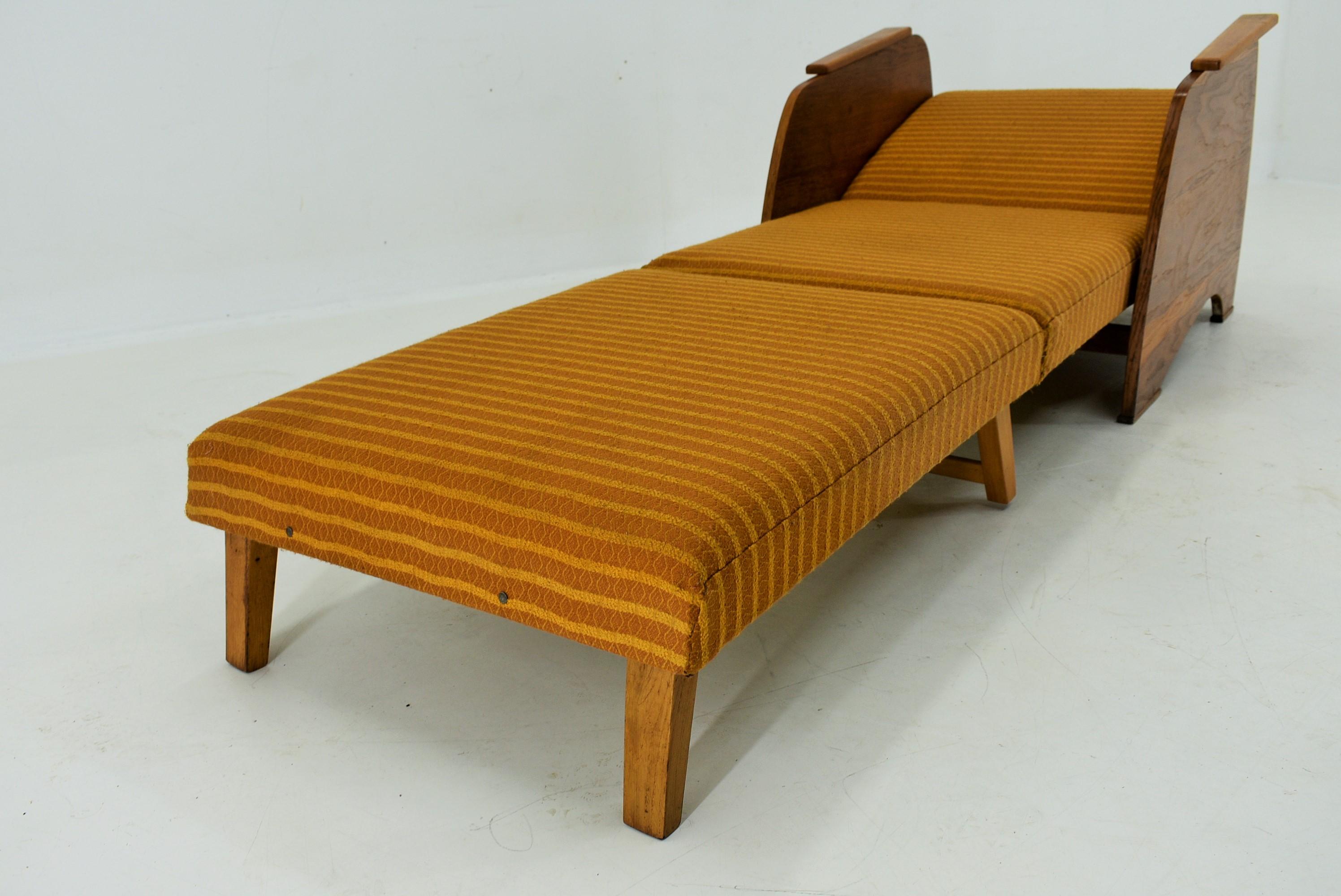 1960s Armchair Convertible to Daybed, Czechoslovakia For Sale 12