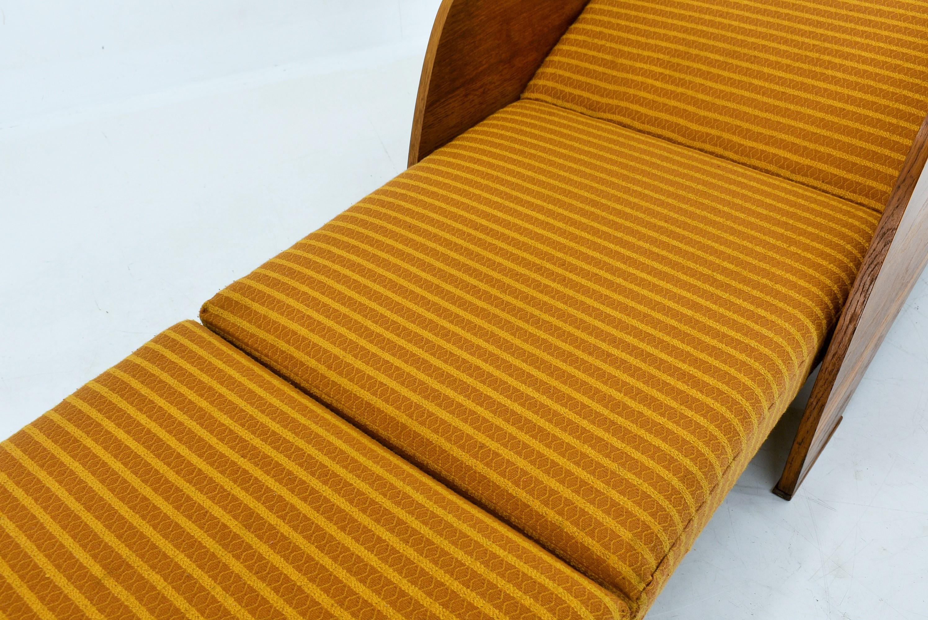 1960s Armchair Convertible to Daybed, Czechoslovakia For Sale 14
