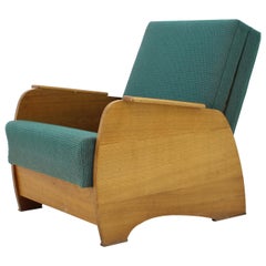 1960s Armchair Convertible to Daybed, Czechoslovakia