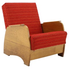 1960s Armchair Convertible to Daybed, Czechoslovakia