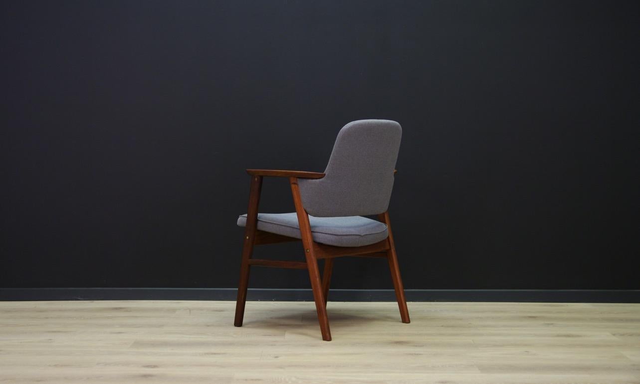 1960s Armchair Teak Vintage Danish Design Gray Vintage For Sale 4