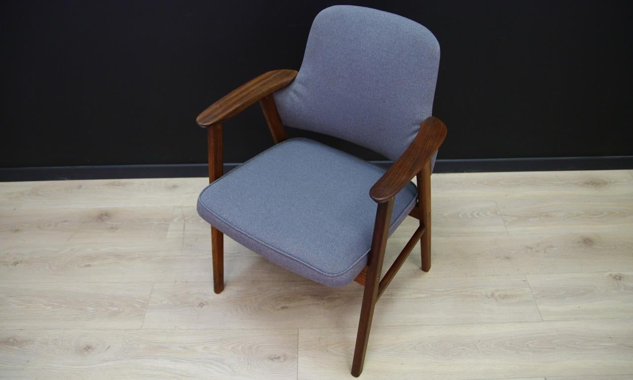Woodwork 1960s Armchair Teak Vintage Danish Design Gray Vintage For Sale