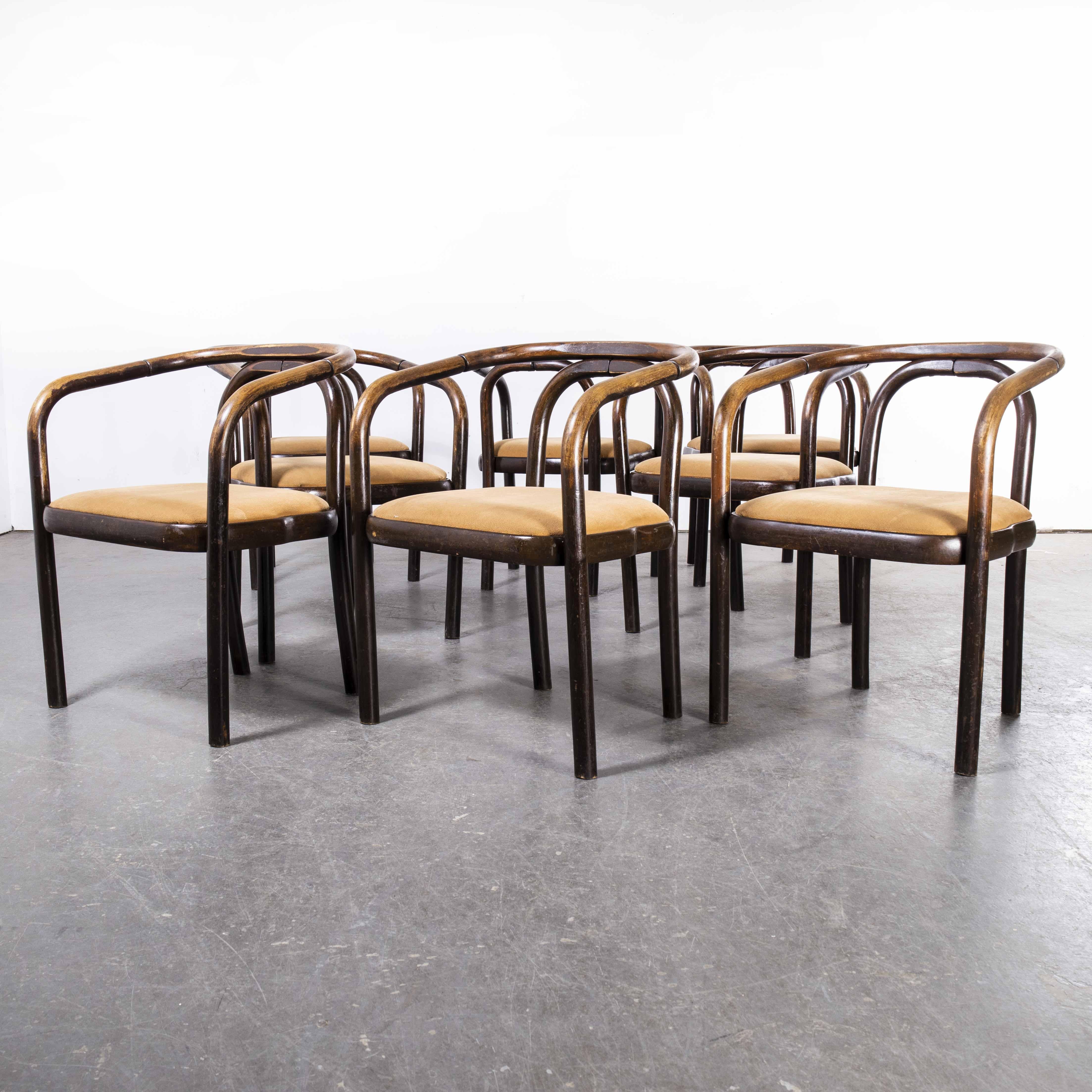 1960's Armchairs by Antonin Suman for Ton, Set of Eight 4