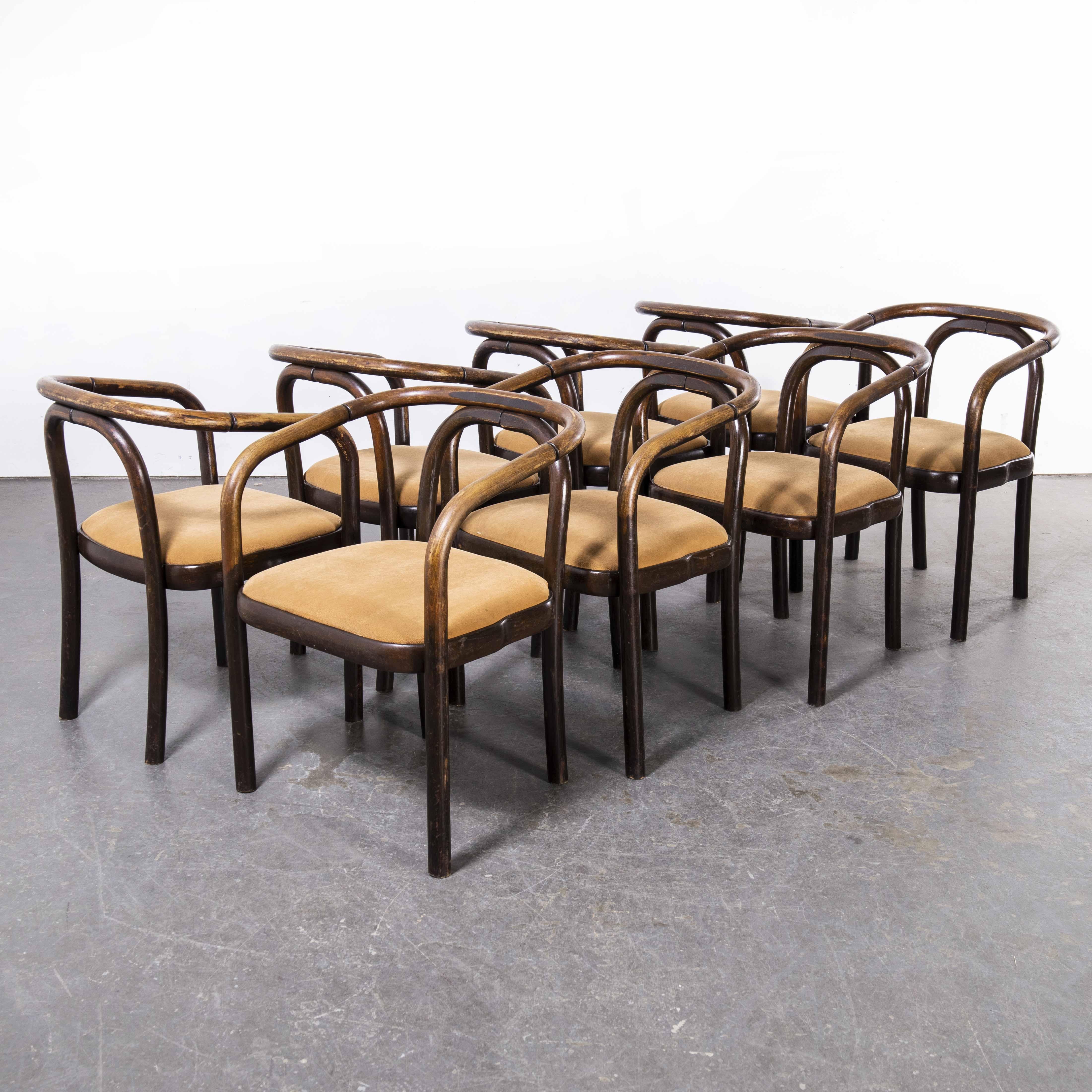 1960’s Armchairs by Antonin Suman For Ton – set of eight
1960’s Armchairs by Antonin Suman For Ton – set of eight. Antonin Suman joined Thonet in 1949 and later moved to the Thonet offshoot Ton when the firms split during the post-war political