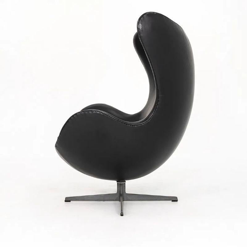 1960s Arne Jacobsen for Fritz Hansen Egg Lounge Chair, Model 3316 in Leather In Good Condition For Sale In Philadelphia, PA