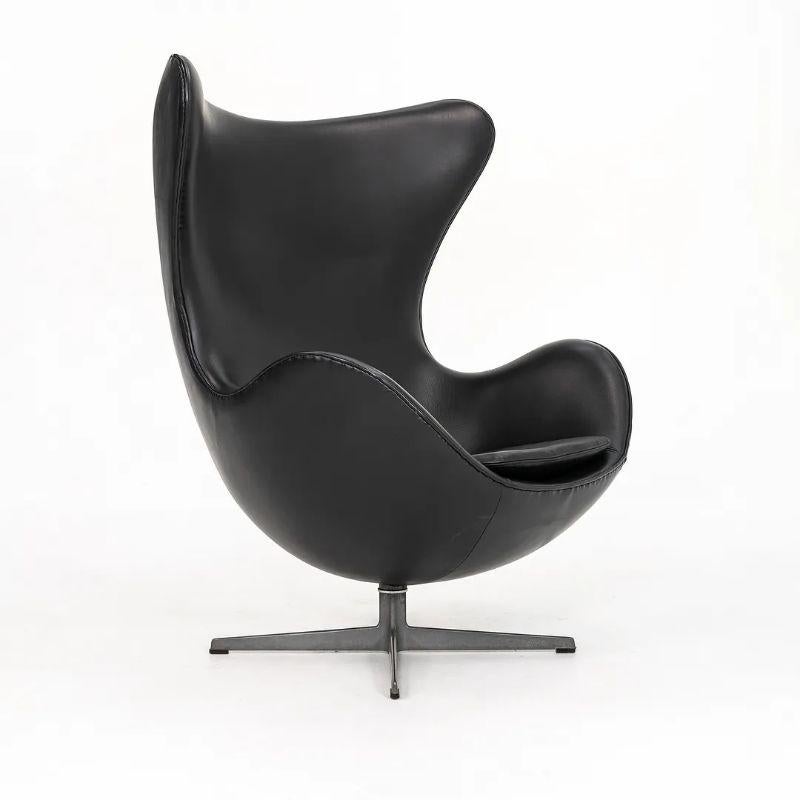 Aluminum 1960s Arne Jacobsen for Fritz Hansen Egg Lounge Chair, Model 3316 in Leather For Sale