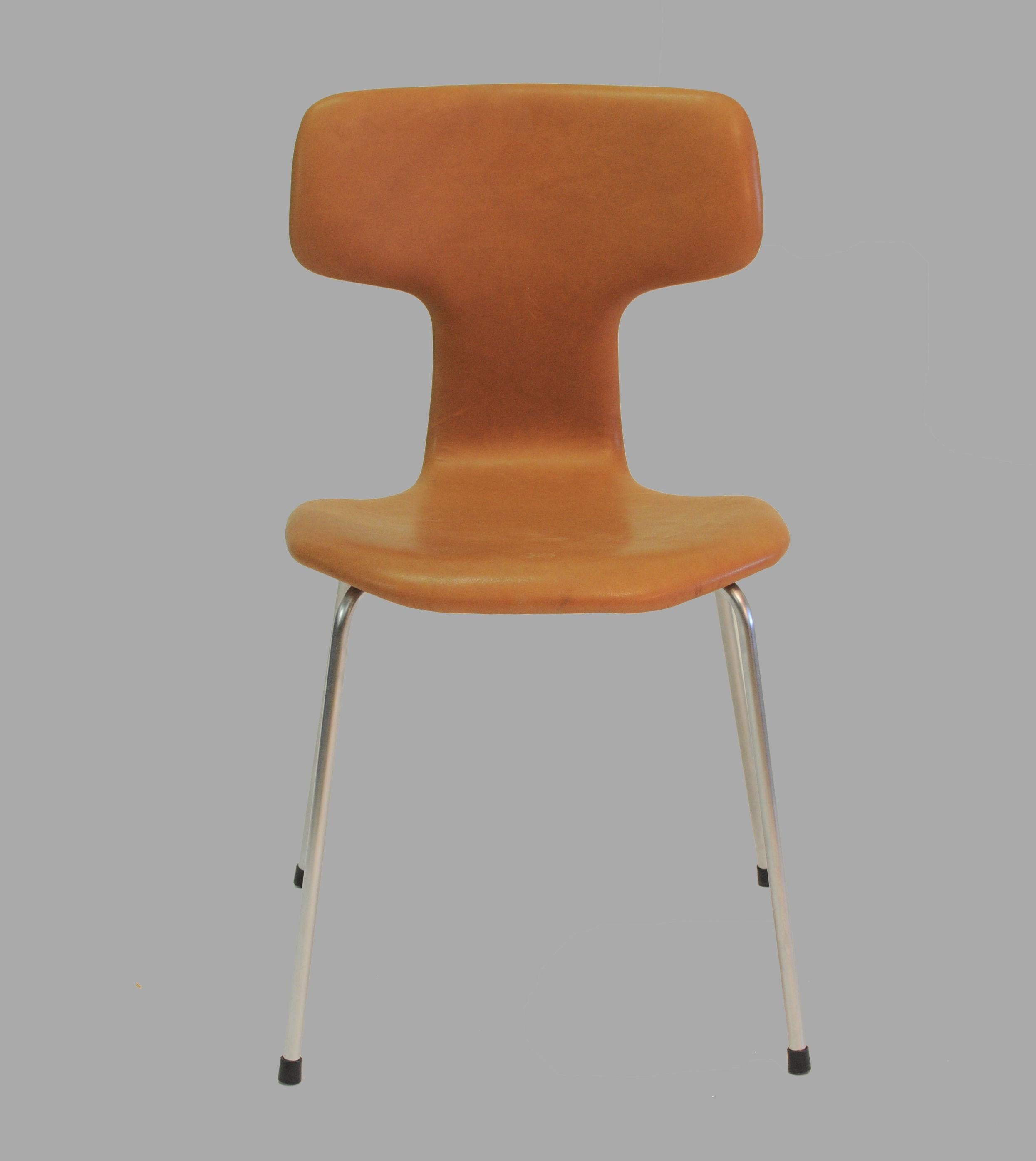 Ensemble de huit chaises danoises vintage retapissées, modèle 3103 d'Arne Jacobsen, appelées 
