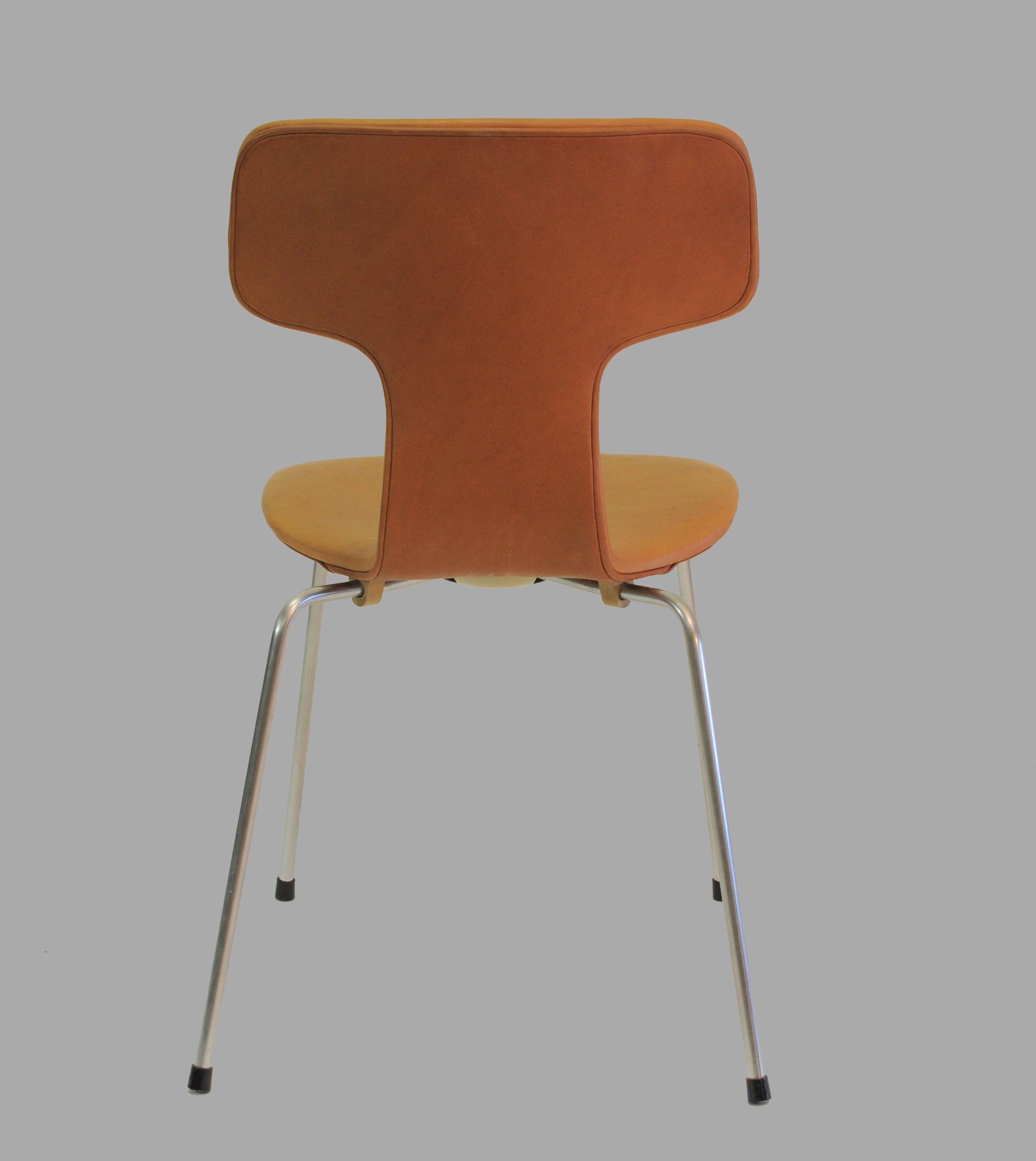 Danish 1960s Arne Jacobsen Set of Eight Reupholstered T Chairs or Hammer Chairs  For Sale