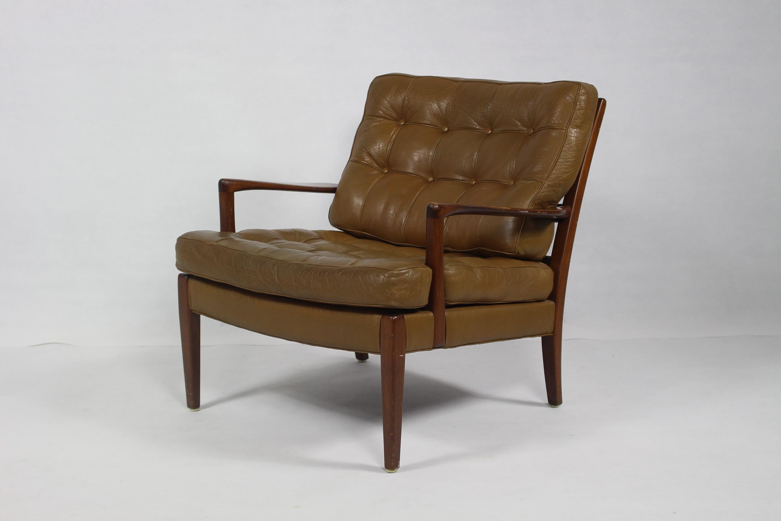 Scandinavian Modern 1960s Arne Norell Lounge Chair, Sweden