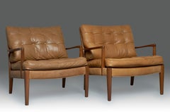 1960s, Arne Norell 'Löven'' Armchair in Walnut and Leather