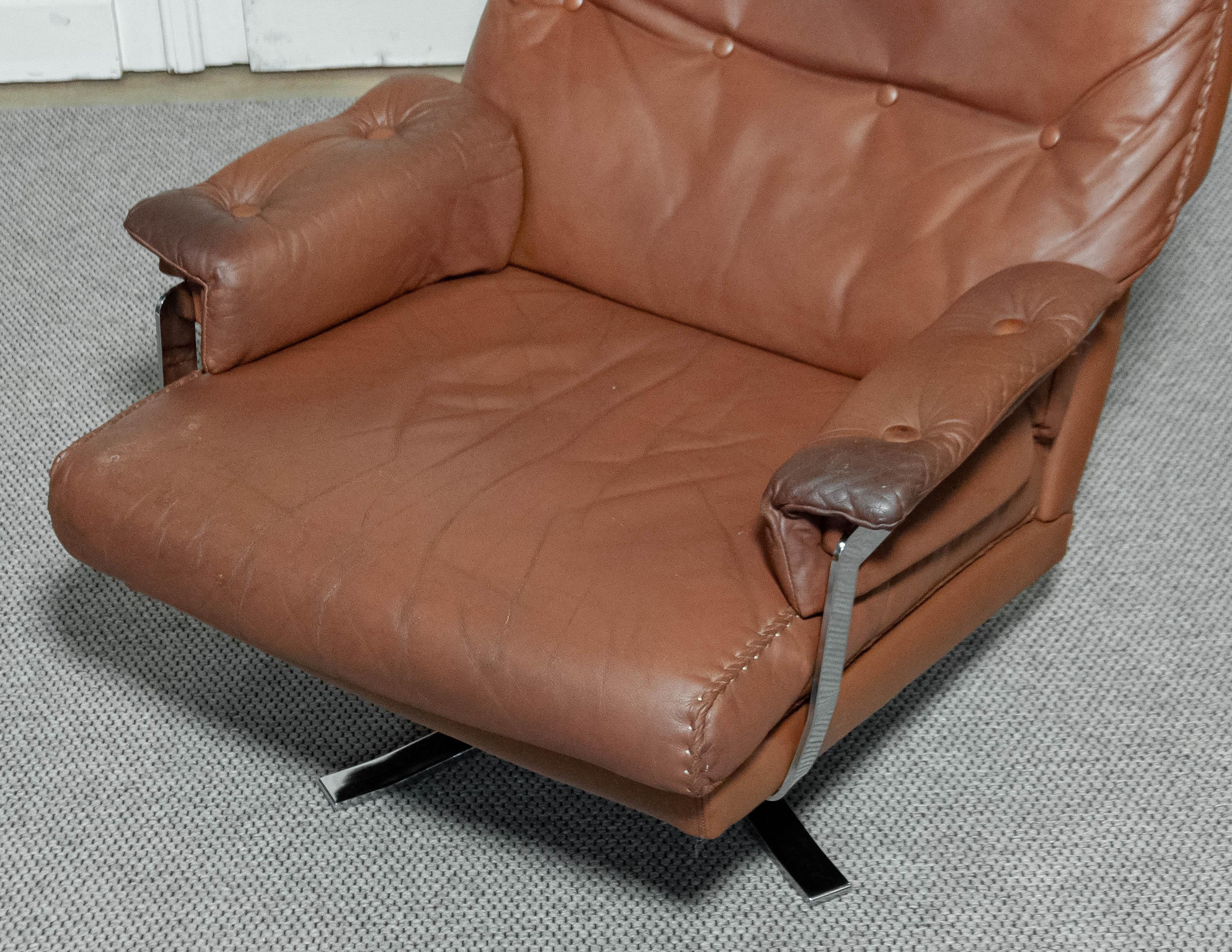 1960s Arne Norell Swivel Lounge Chair for Vatne, Norway For Sale 3