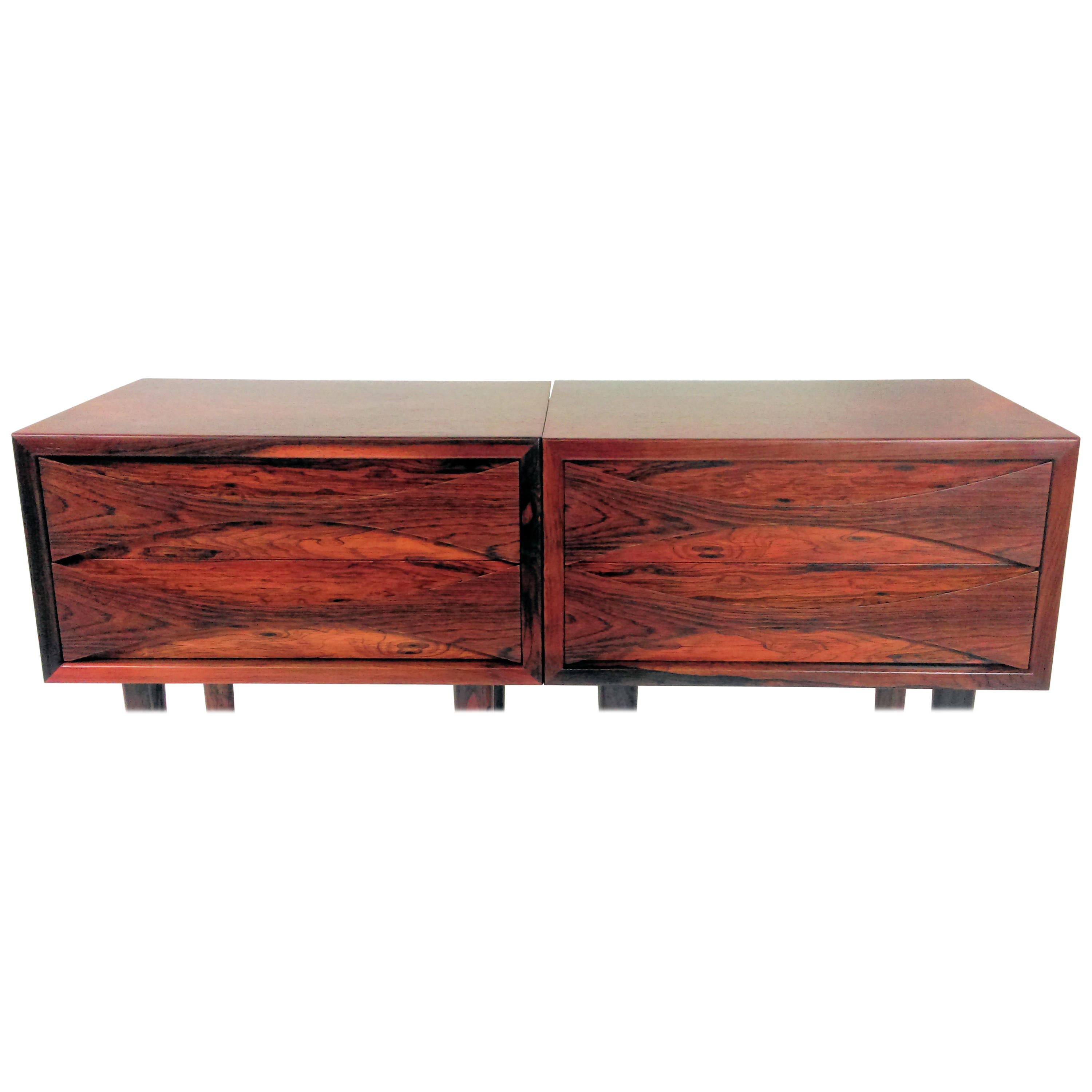 1960s Arne Vodder Attributed Night Stands in Rosewood