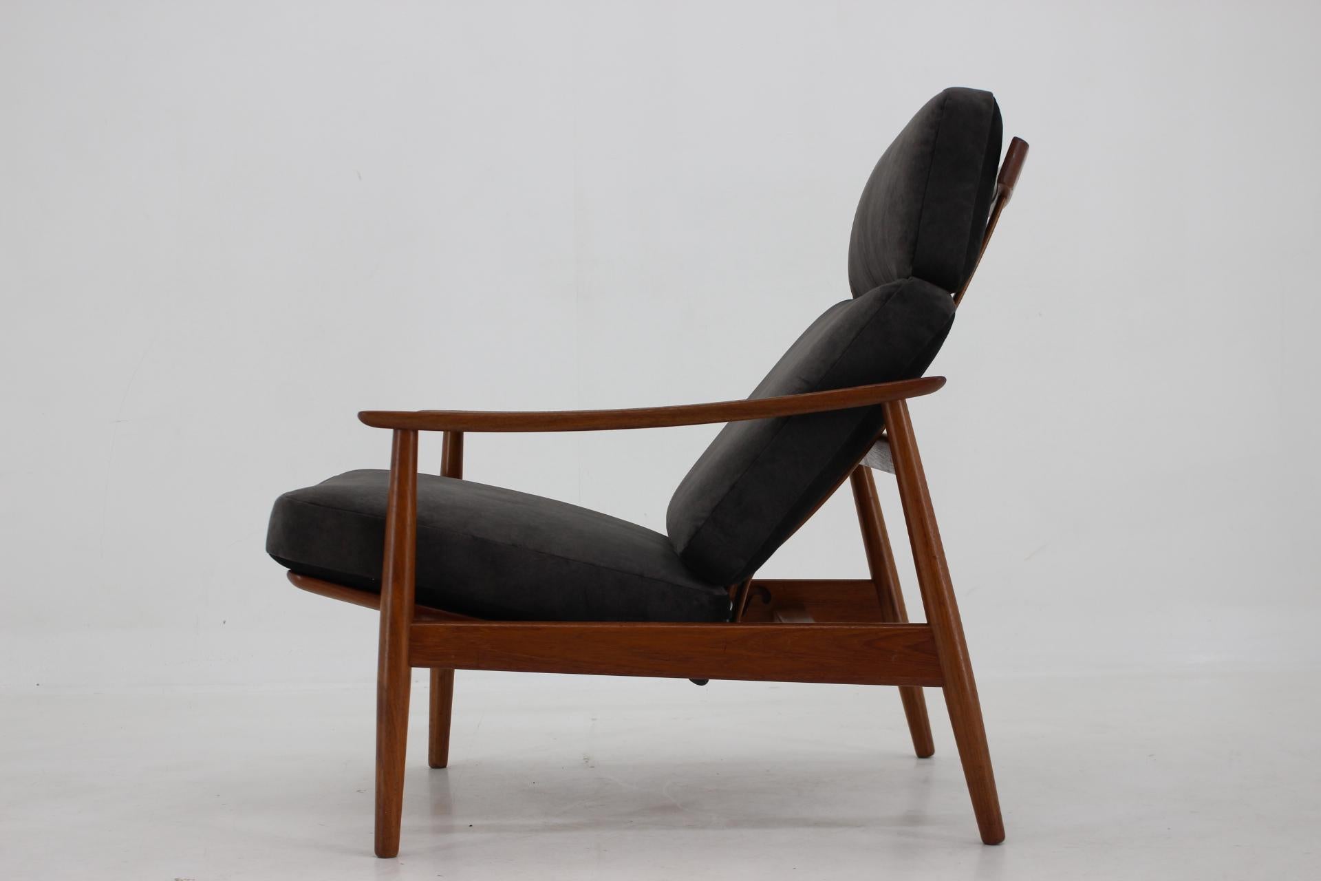 1960s Arne Vodder Fd-164 Reclining Lounge Chair and Stool for France and Son 2
