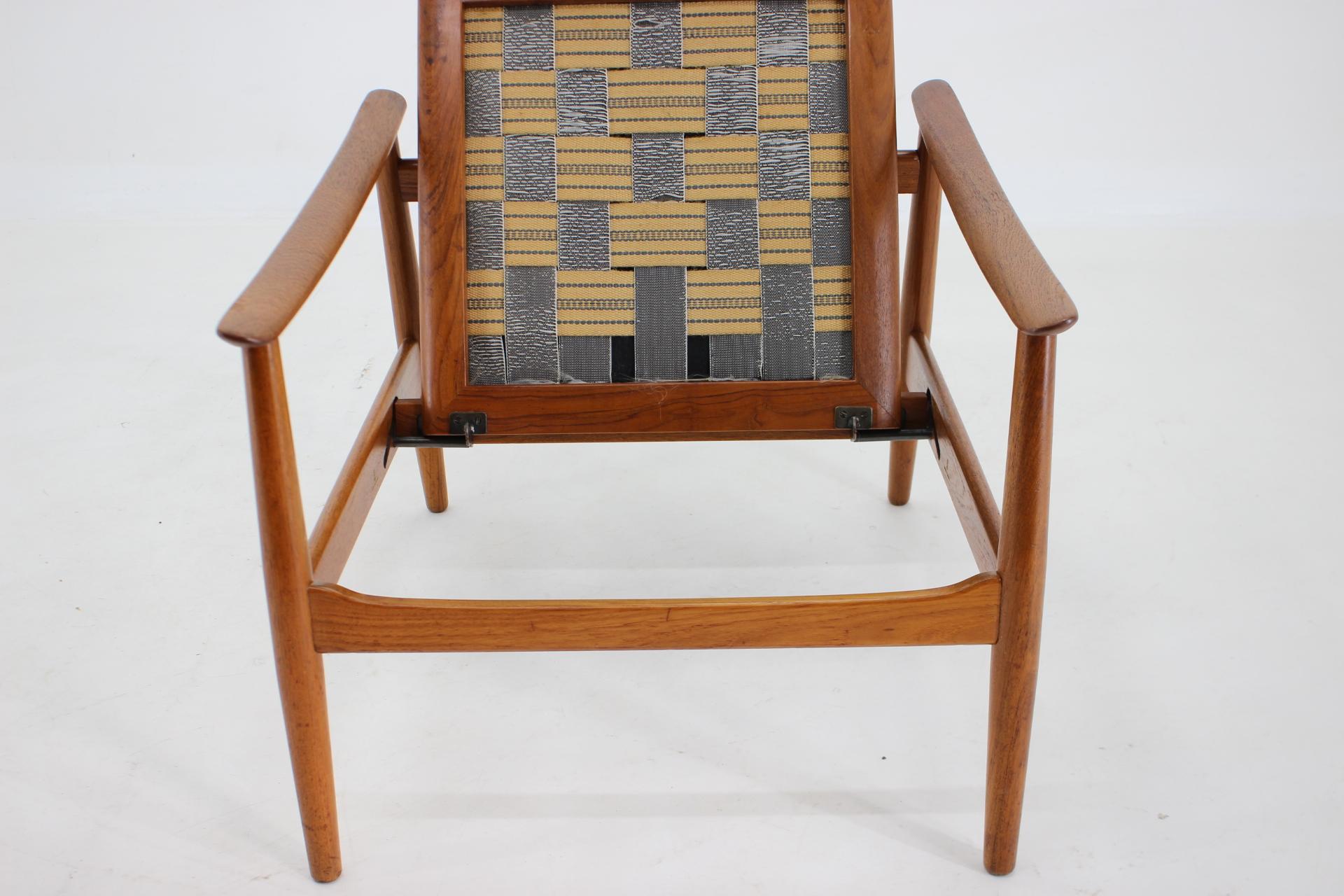 1960s Arne Vodder Fd-164 Reclining Lounge Chair and Stool for France and Son 7