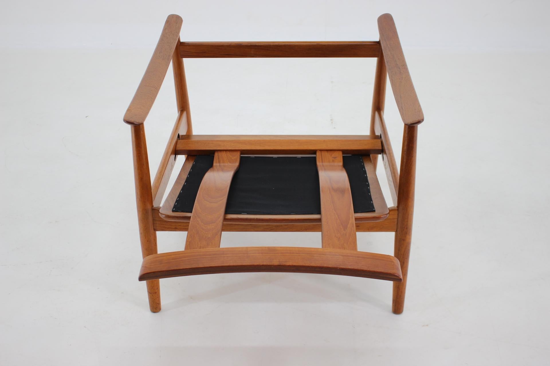 1960s Arne Vodder Fd-164 Reclining Lounge Chair and Stool for France and Son 8