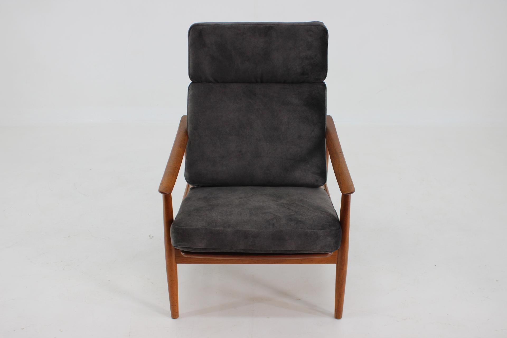 1960s Arne Vodder Fd-164 Reclining Lounge Chair and Stool for France and Son 11