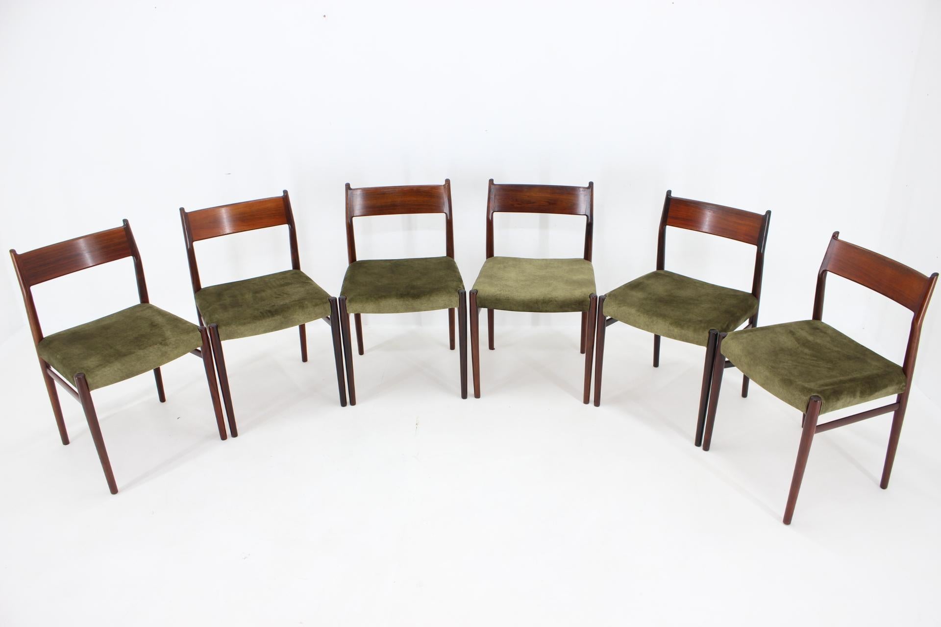 Mid-Century Modern 1960s Arne Vodder Model 418 Set of 6 Dining Chairs, Denmark