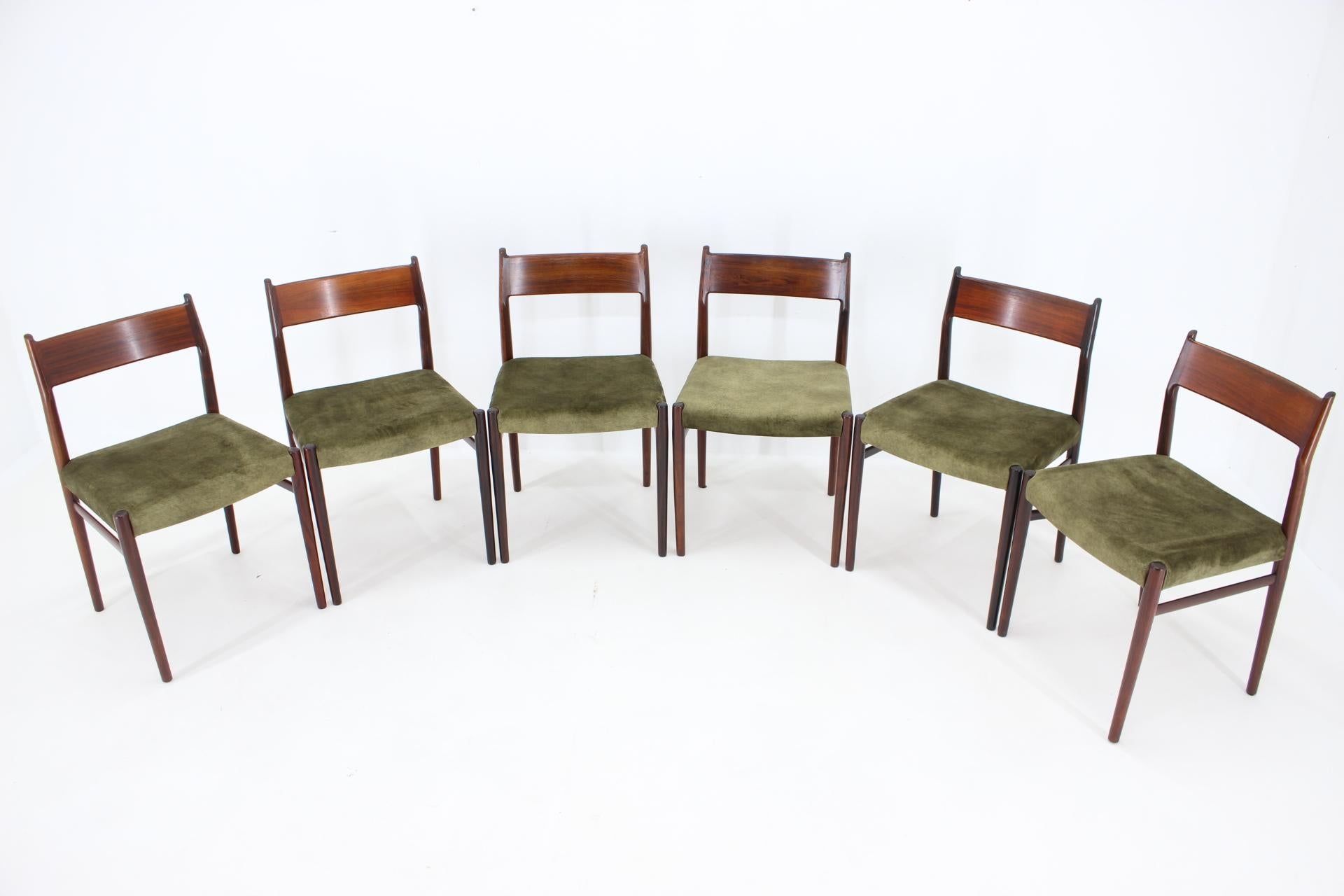 Danish 1960s Arne Vodder Model 418 Set of 6 Dining Chairs, Denmark For Sale
