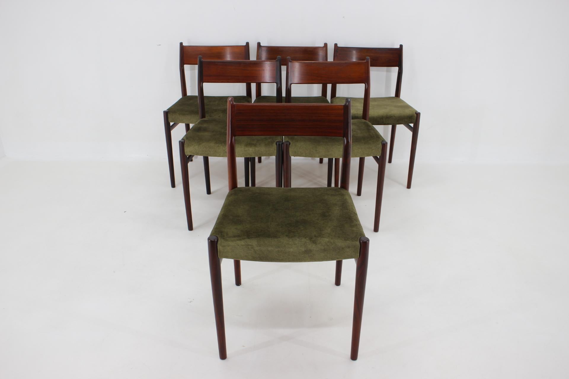 1960s Arne Vodder Model 418 Set of 6 Dining Chairs, Denmark In Good Condition For Sale In Praha, CZ