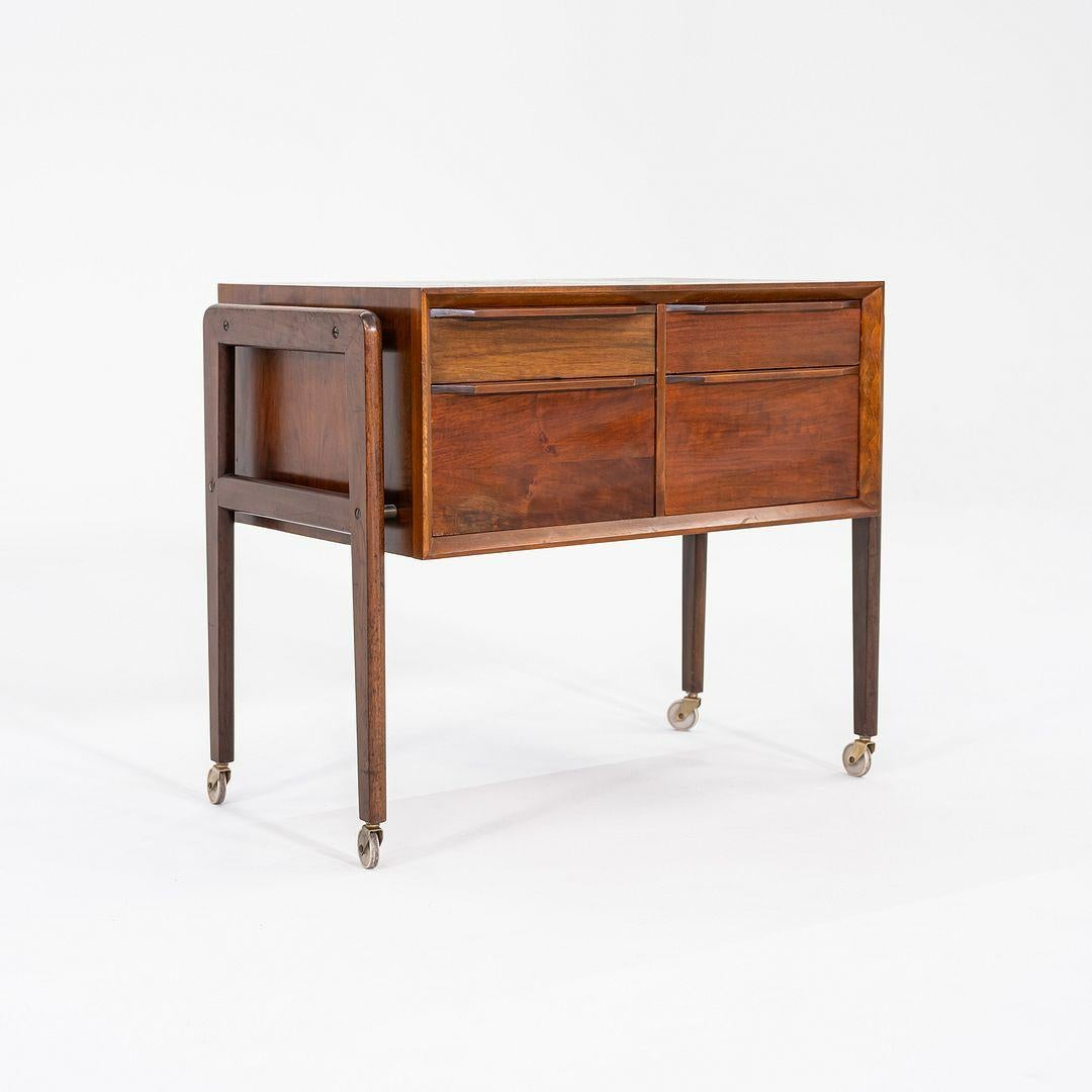Moderno Armadio a rotelle o cassettiera da cucito in teak di Arne Vodder del 1960 in vendita