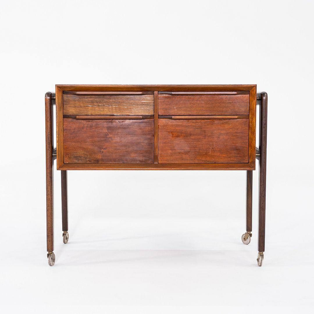 Danese Armadio a rotelle o cassettiera da cucito in teak di Arne Vodder del 1960 in vendita